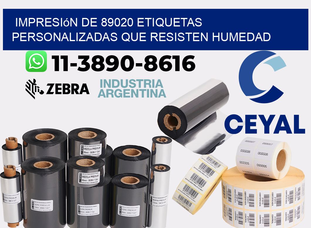 impresión de 89020 etiquetas personalizadas que resisten humedad