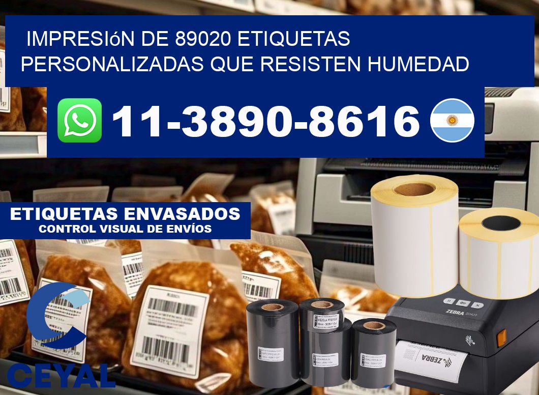 impresión de 89020 etiquetas personalizadas que resisten humedad