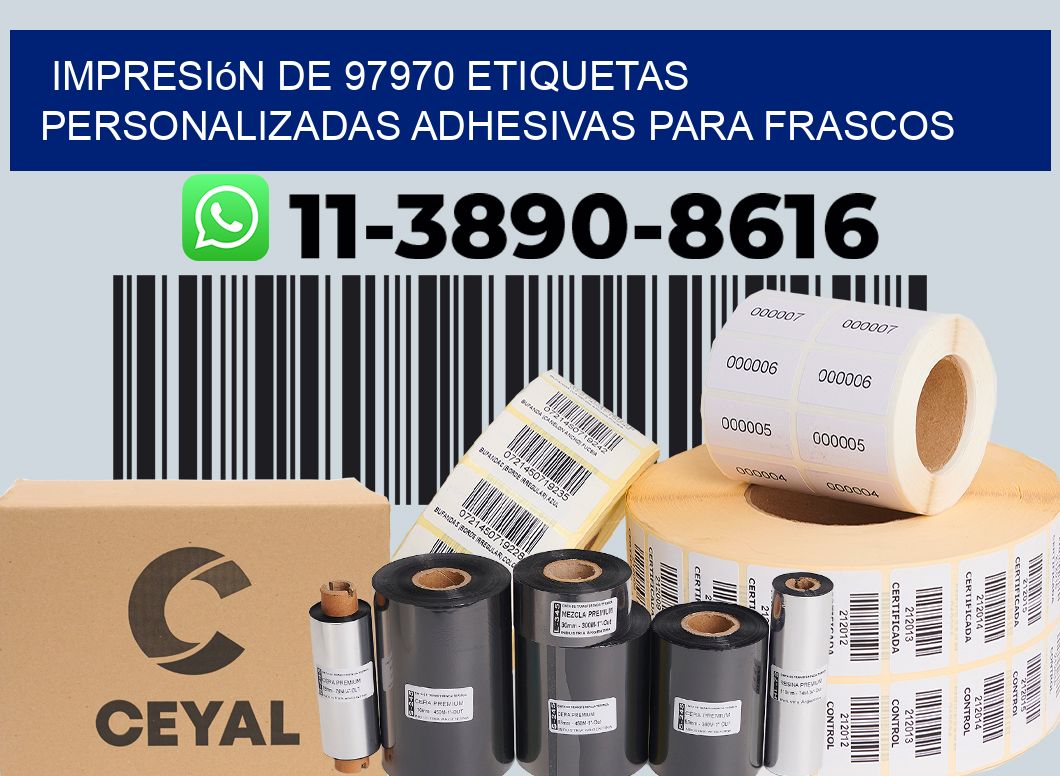 impresión de 97970 etiquetas personalizadas adhesivas para frascos