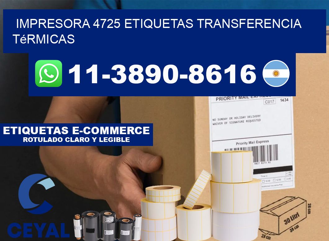 impresora 4725 etiquetas transferencia térmicas