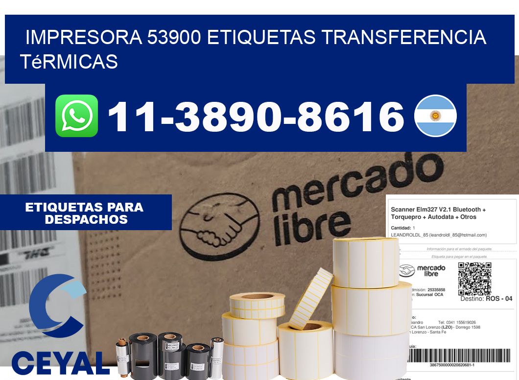 impresora 53900 etiquetas transferencia térmicas