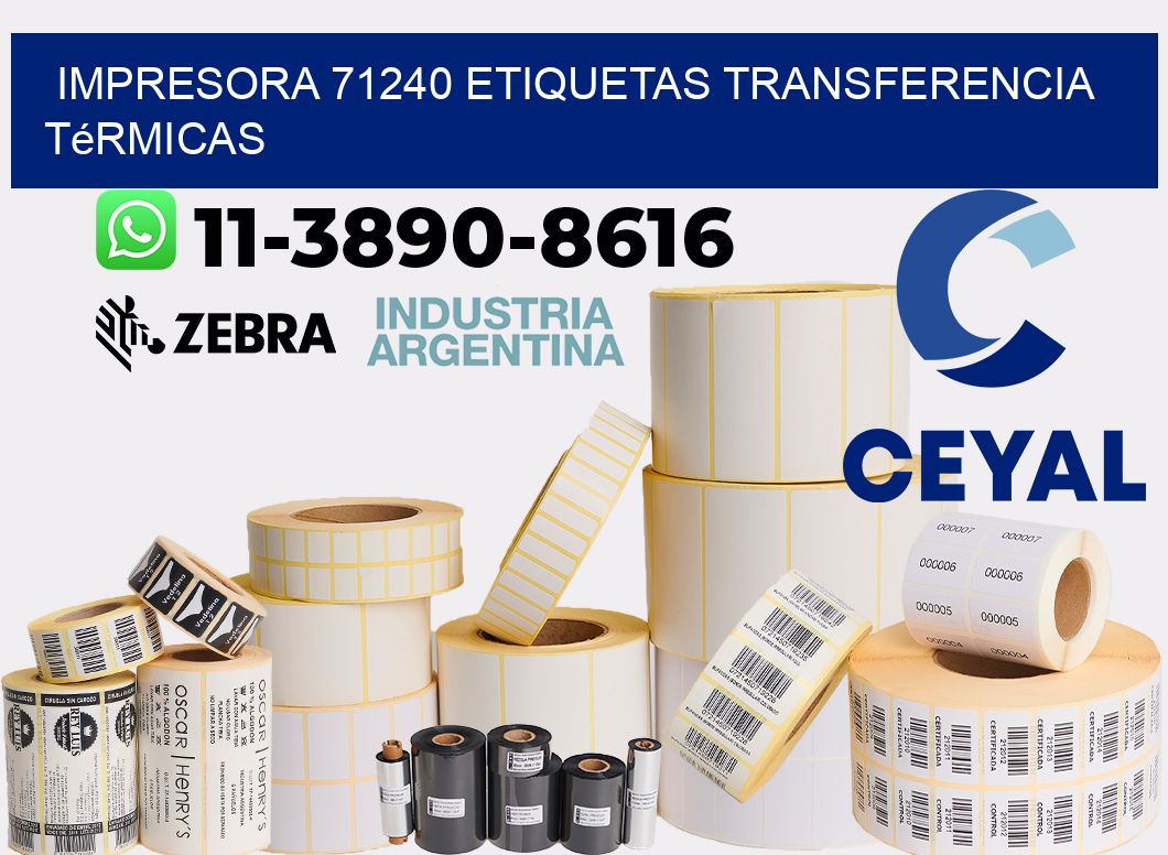 impresora 71240 etiquetas transferencia térmicas