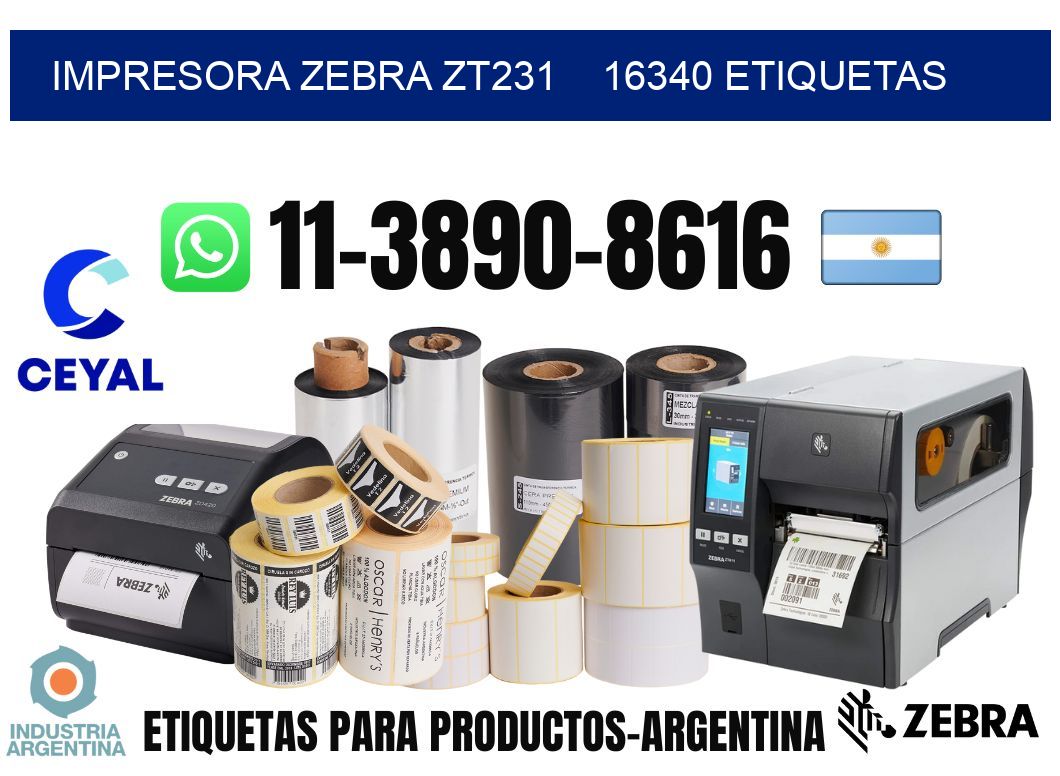 impresora zebra zt231    16340 etiquetas