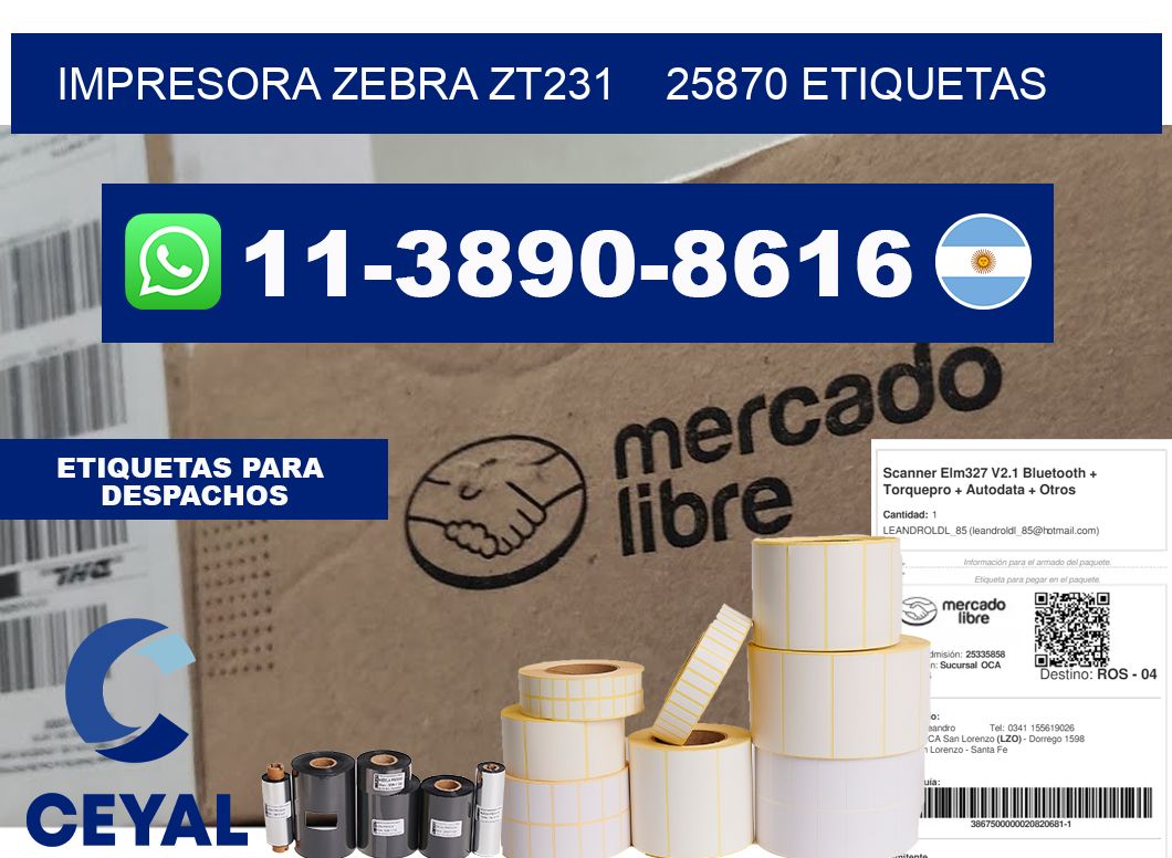 impresora zebra zt231    25870 etiquetas