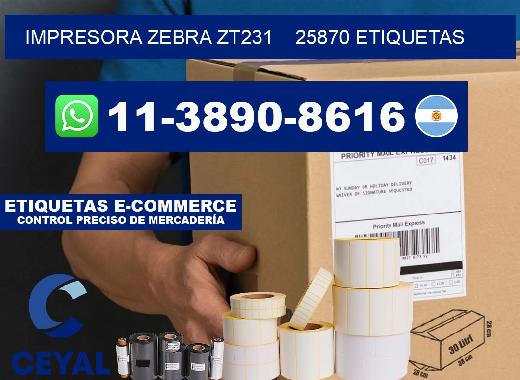 impresora zebra zt231    25870 etiquetas