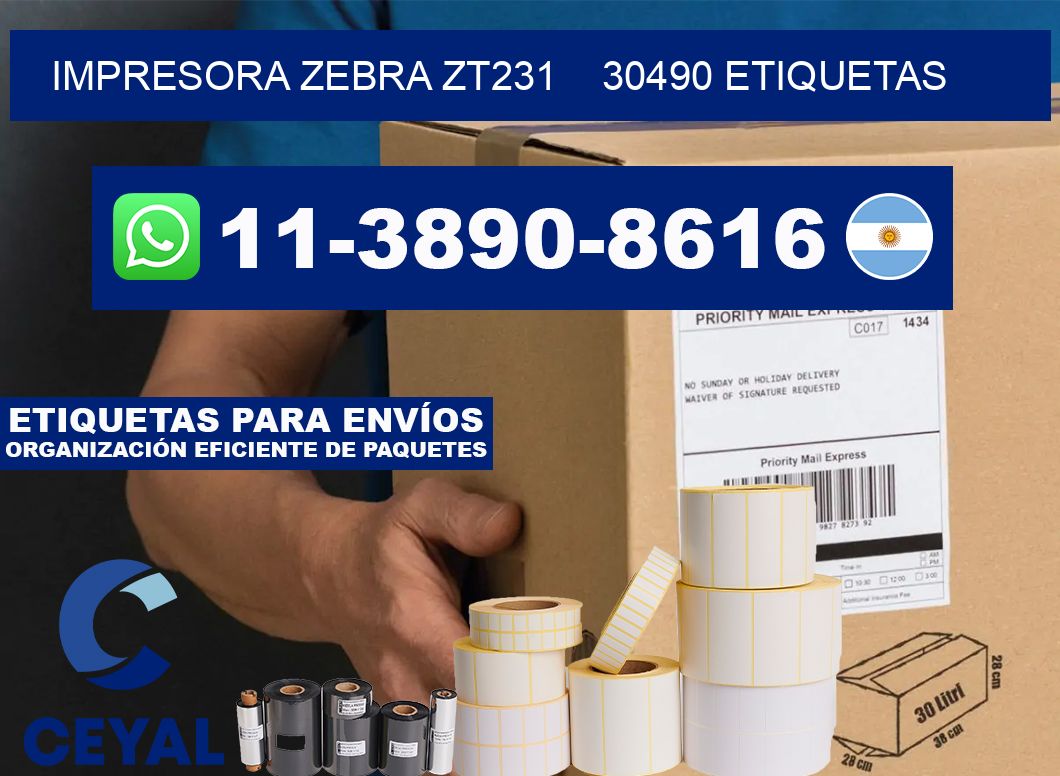impresora zebra zt231    30490 etiquetas