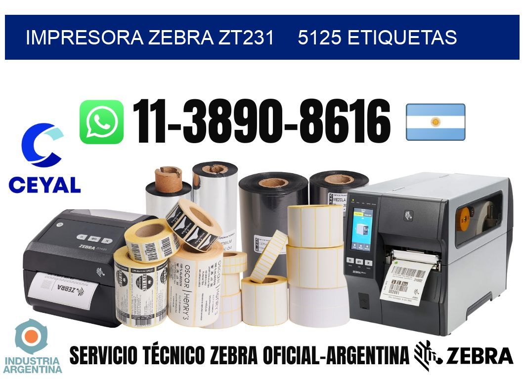 impresora zebra zt231    5125 etiquetas