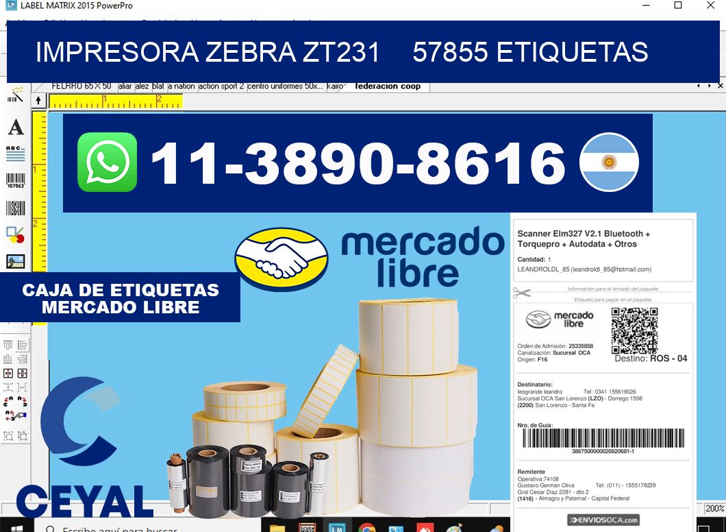 impresora zebra zt231    57855 etiquetas