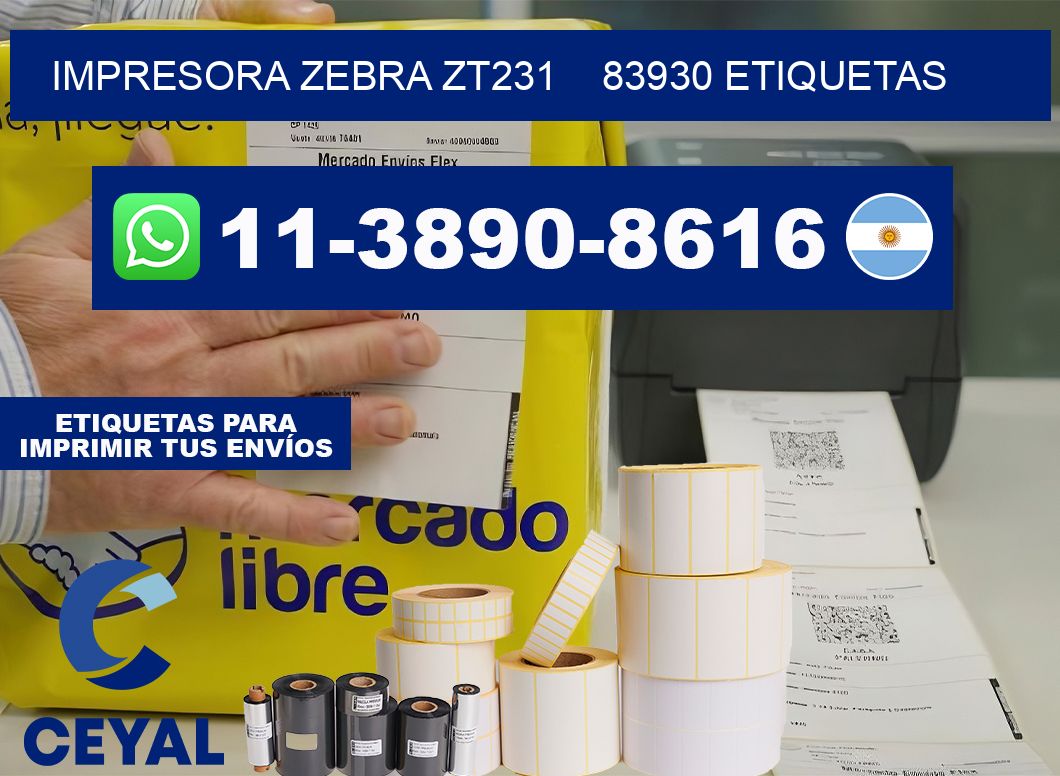 impresora zebra zt231 83930 etiquetas