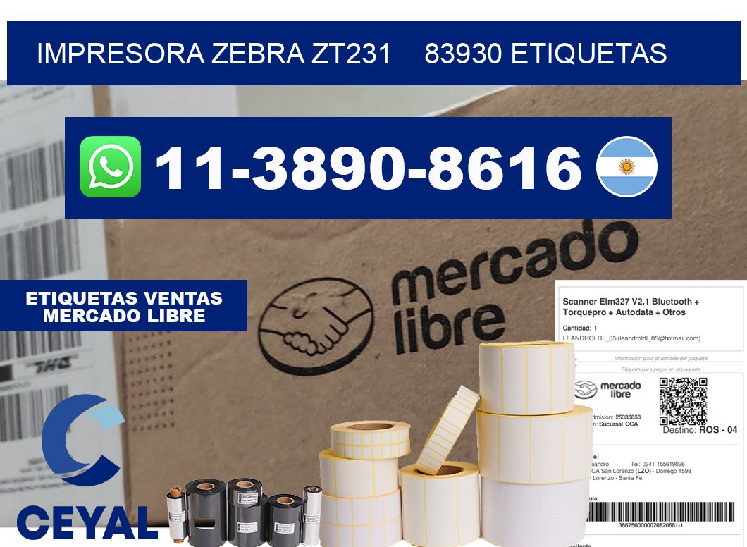 impresora zebra zt231 83930 etiquetas