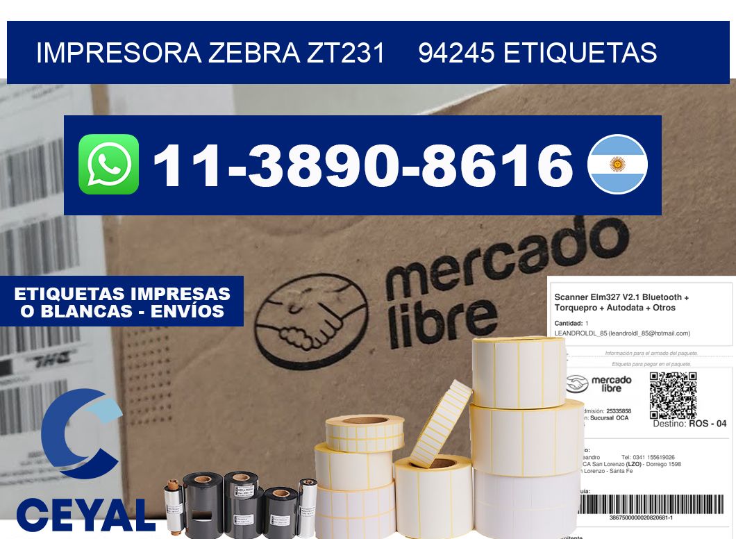 impresora zebra zt231 94245 etiquetas