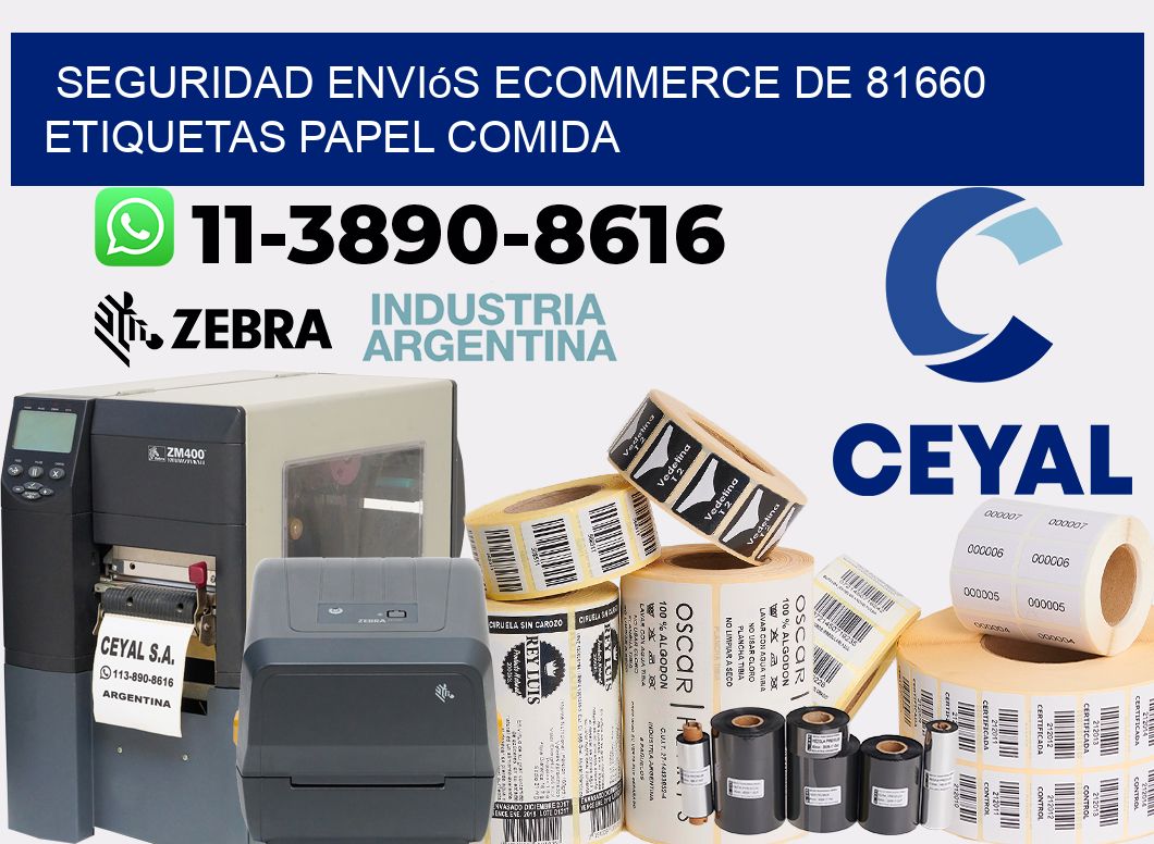 seguridad enviós ecommerce de 81660 etiquetas papel comida