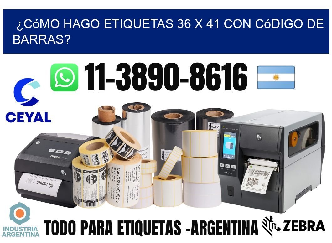 ¿Cómo hago etiquetas 36 x 41 con código de barras?