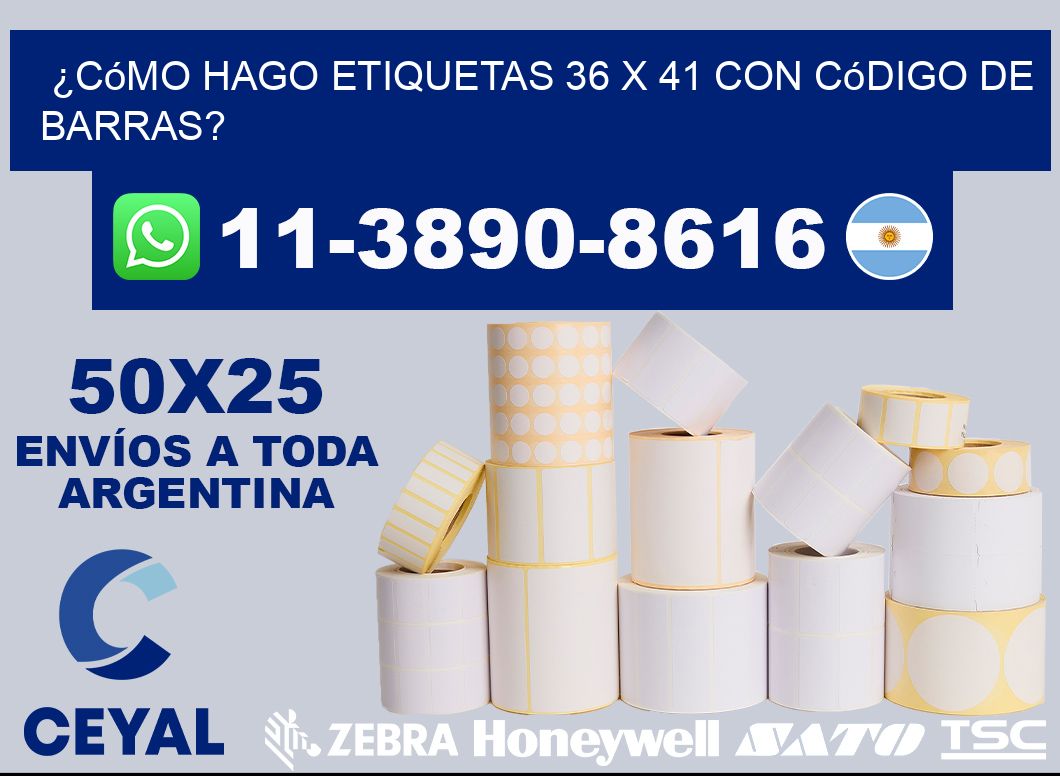 ¿Cómo hago etiquetas 36 x 41 con código de barras?