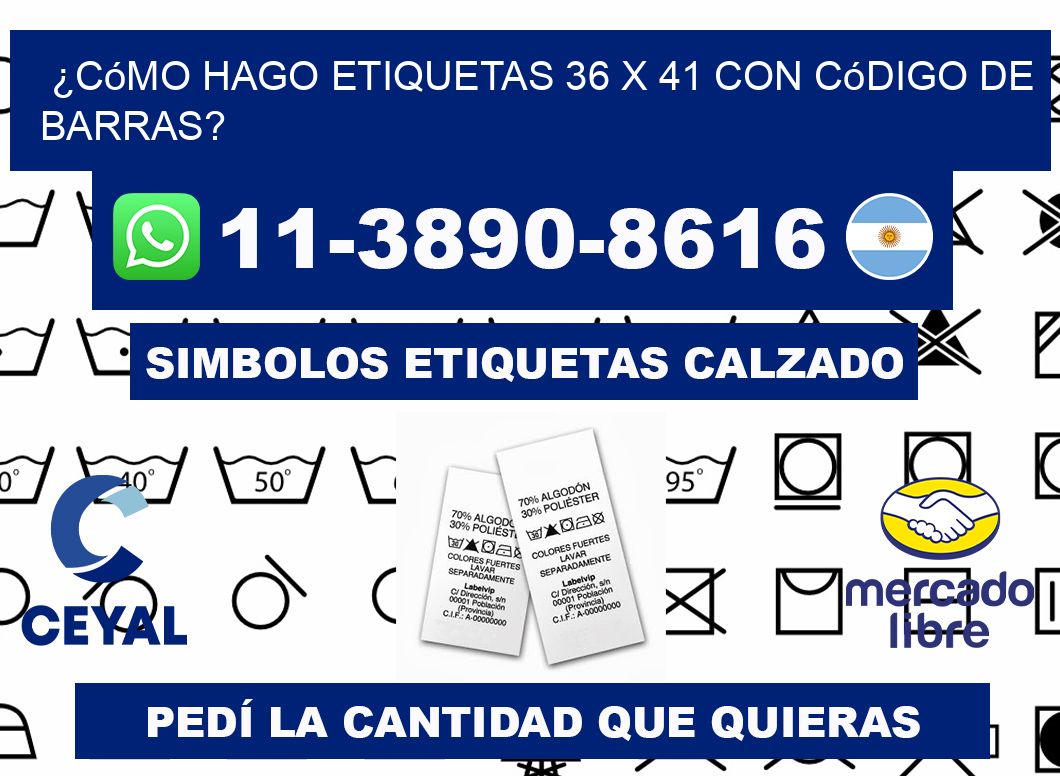 ¿Cómo hago etiquetas 36 x 41 con código de barras?