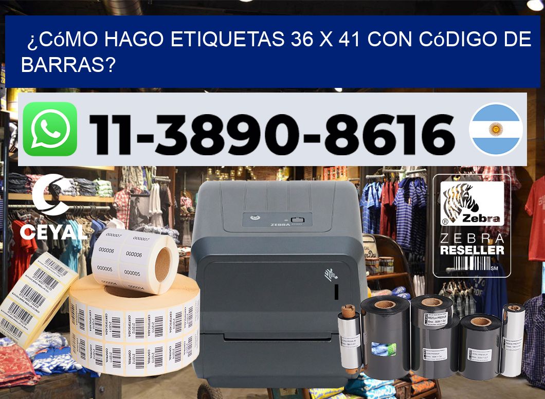 ¿Cómo hago etiquetas 36 x 41 con código de barras?