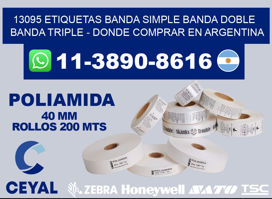 13095 etiquetas banda simple banda doble banda triple - Donde Comprar en Argentina