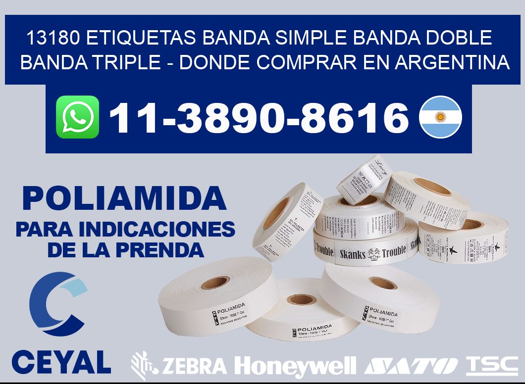 13180 etiquetas banda simple banda doble banda triple - Donde Comprar en Argentina
