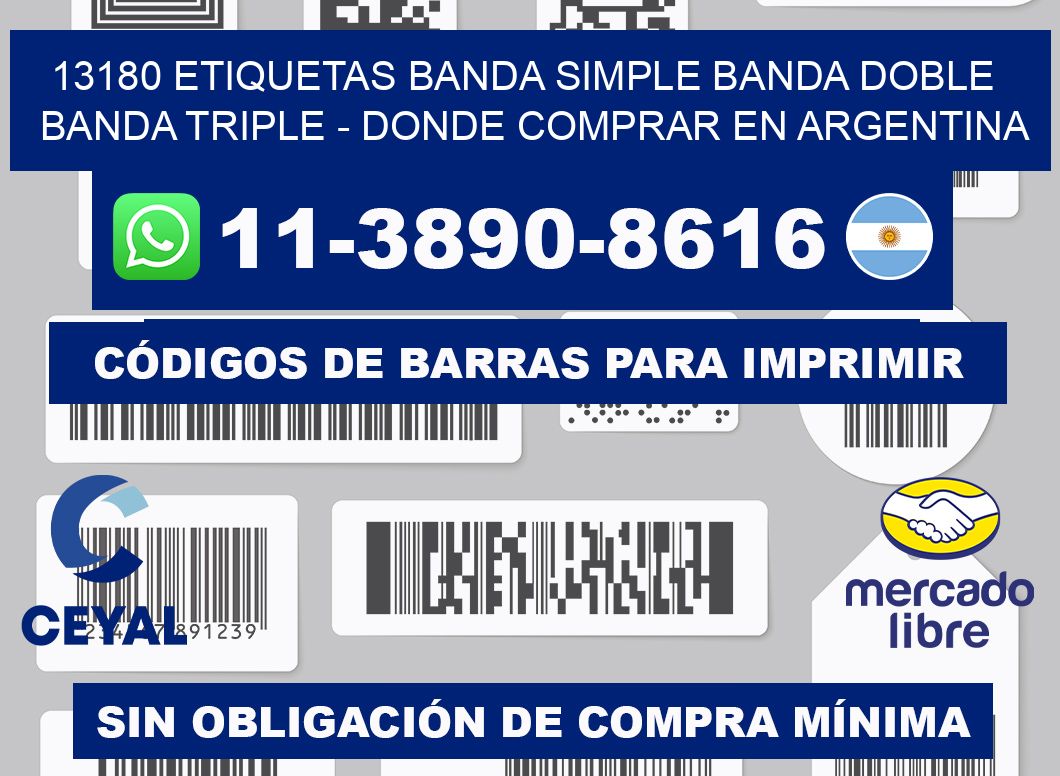13180 etiquetas banda simple banda doble banda triple - Donde Comprar en Argentina