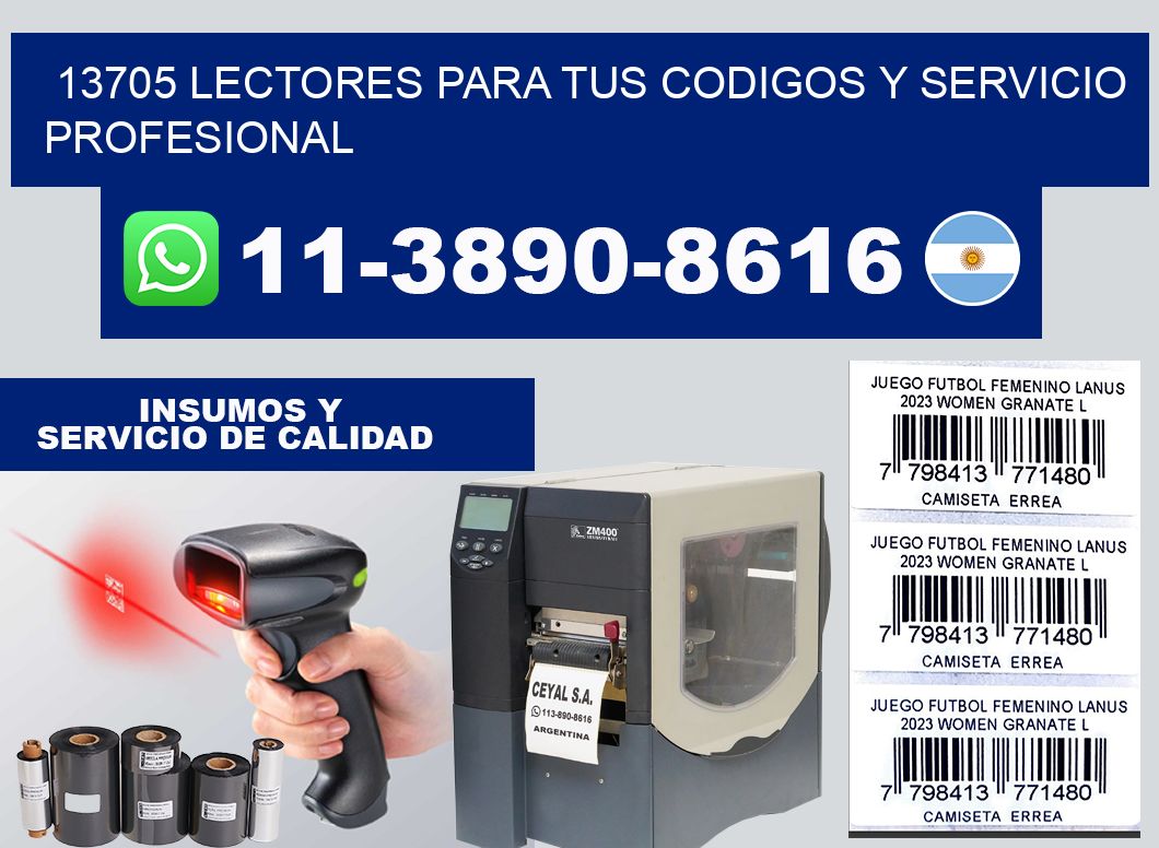 13705 Lectores para tus codigos y Servicio Profesional