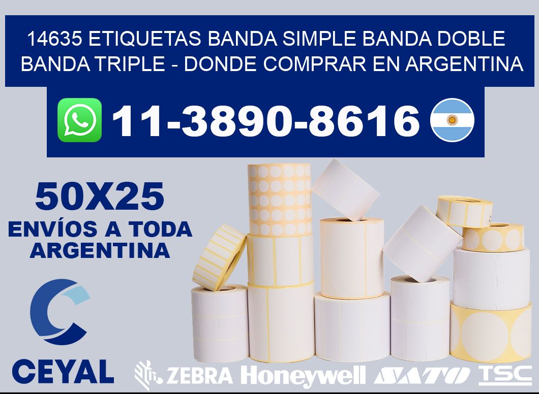 14635 etiquetas banda simple banda doble banda triple - Donde Comprar en Argentina