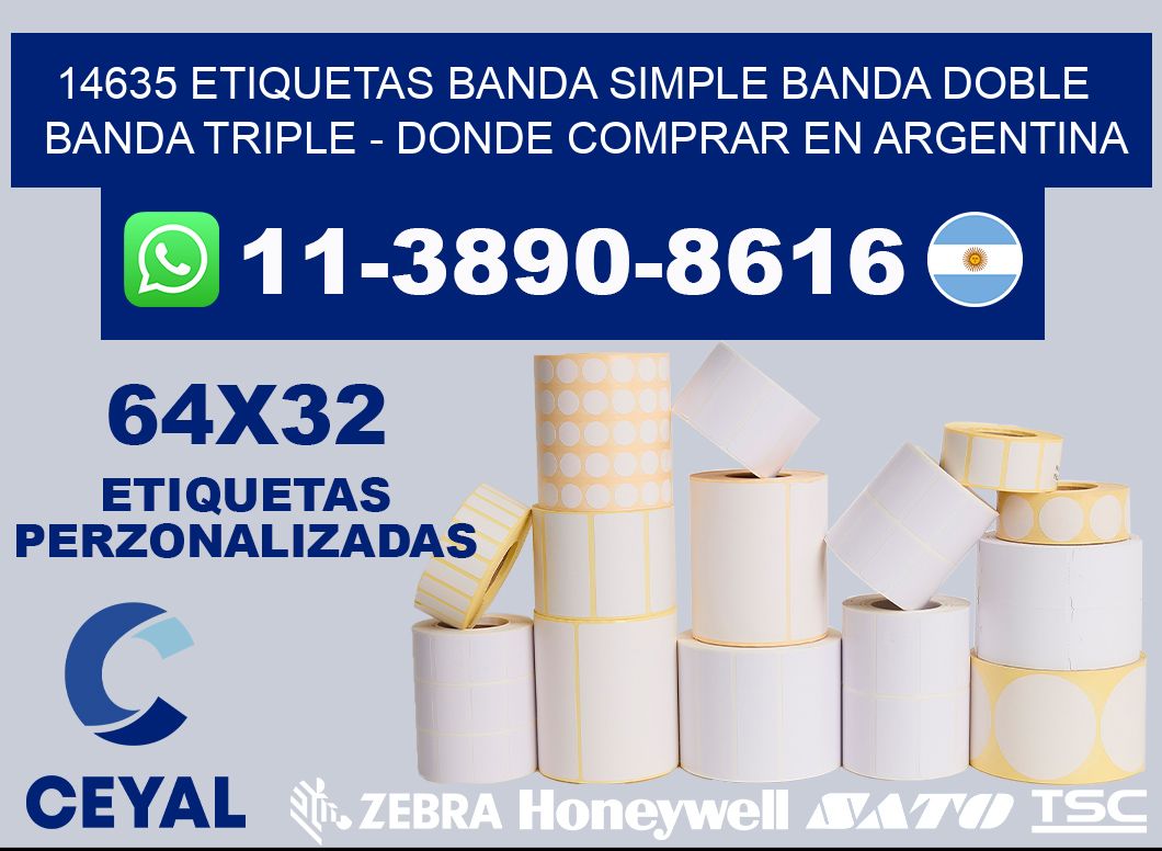 14635 etiquetas banda simple banda doble banda triple - Donde Comprar en Argentina