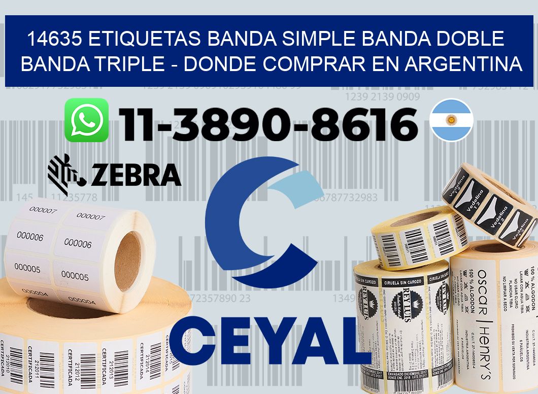 14635 etiquetas banda simple banda doble banda triple - Donde Comprar en Argentina