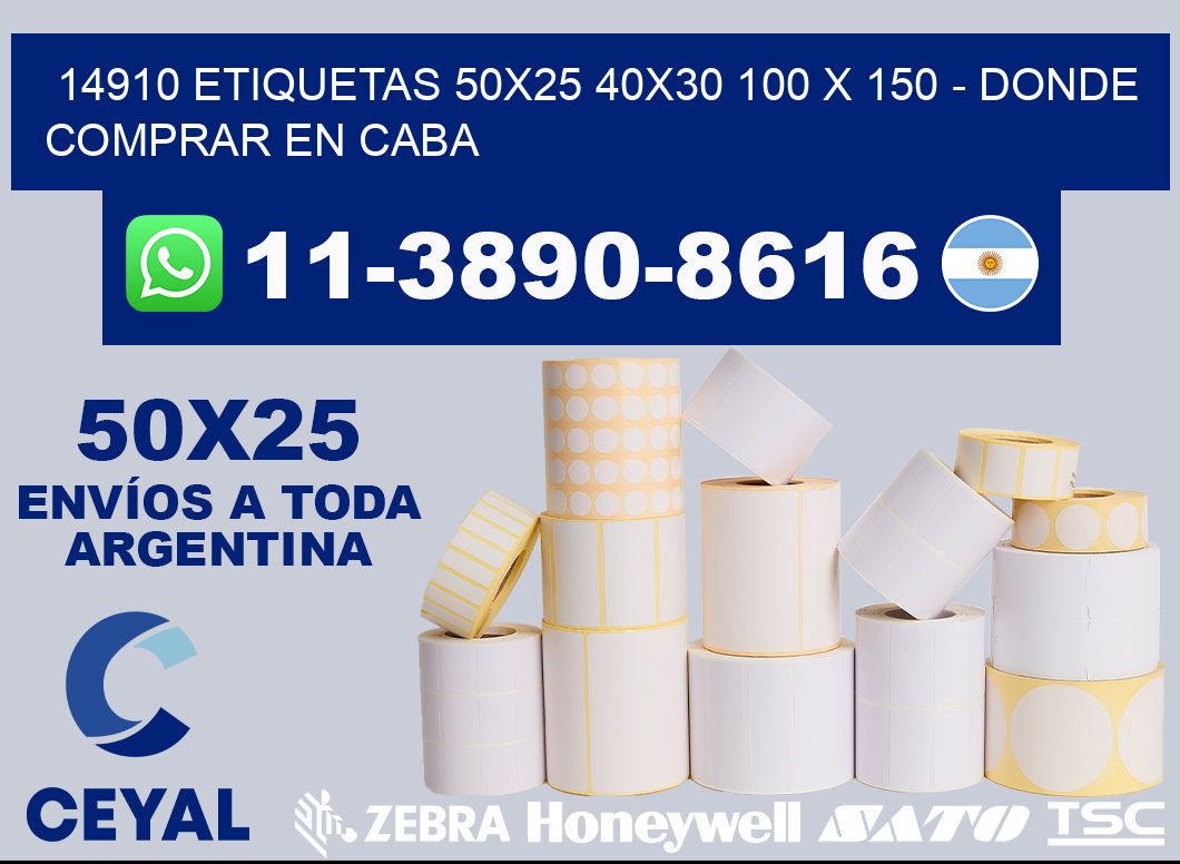 14910 etiquetas 50x25 40x30 100 x 150 - Donde Comprar en Caba