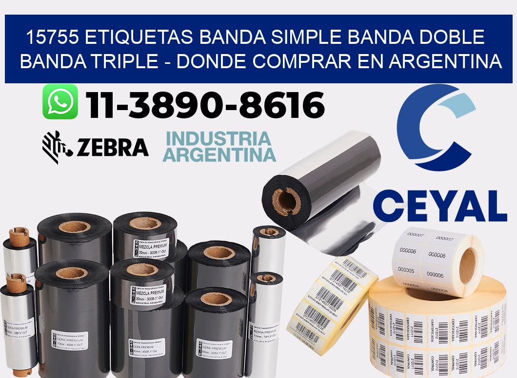15755 etiquetas banda simple banda doble banda triple - Donde Comprar en Argentina