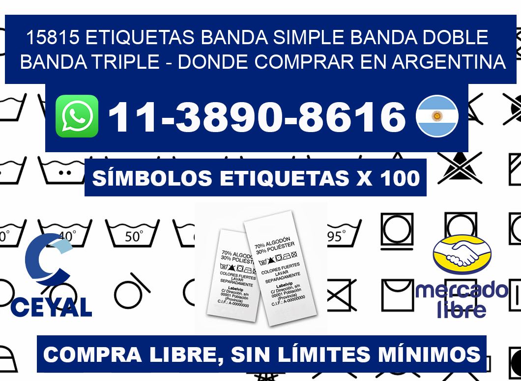15815 etiquetas banda simple banda doble banda triple - Donde Comprar en Argentina