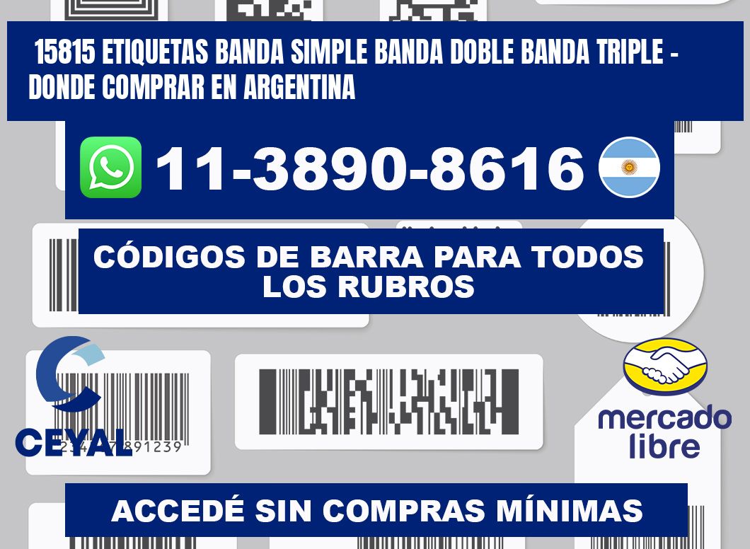 15815 etiquetas banda simple banda doble banda triple - Donde Comprar en Argentina