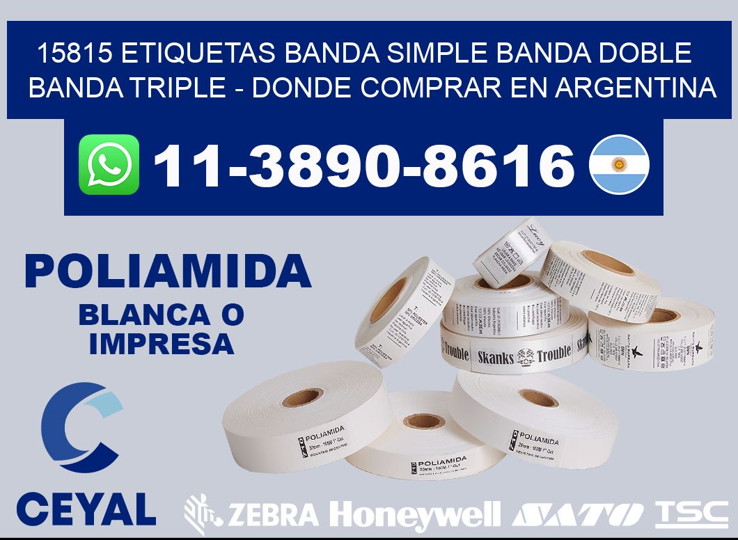 15815 etiquetas banda simple banda doble banda triple - Donde Comprar en Argentina