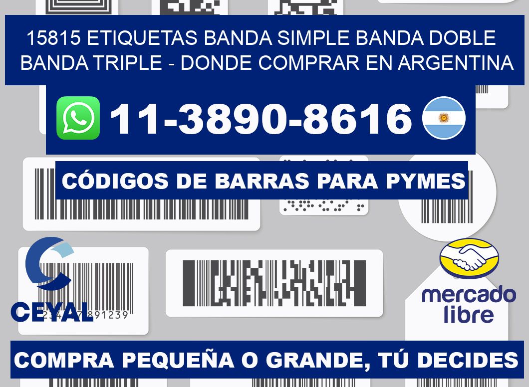 15815 etiquetas banda simple banda doble banda triple - Donde Comprar en Argentina