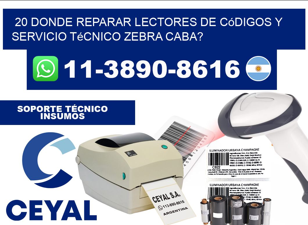 20 donde reparar Lectores de Códigos y Servicio Técnico zebra Caba?
