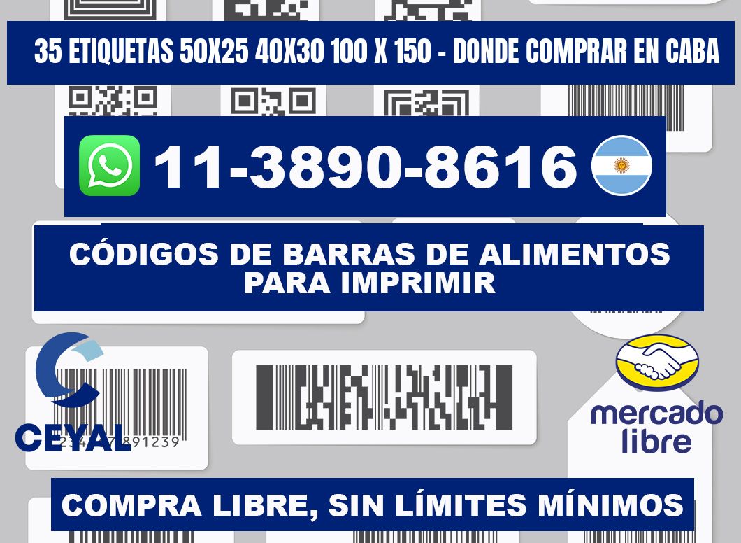 35 etiquetas 50x25 40x30 100 x 150 - Donde Comprar en Caba