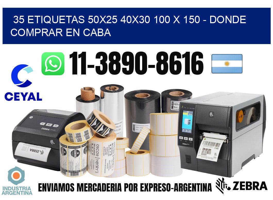 35 etiquetas 50x25 40x30 100 x 150 - Donde Comprar en Caba