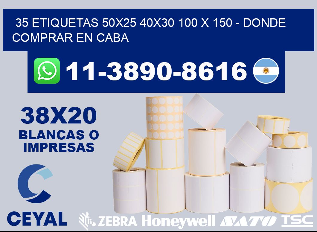 35 etiquetas 50x25 40x30 100 x 150 - Donde Comprar en Caba