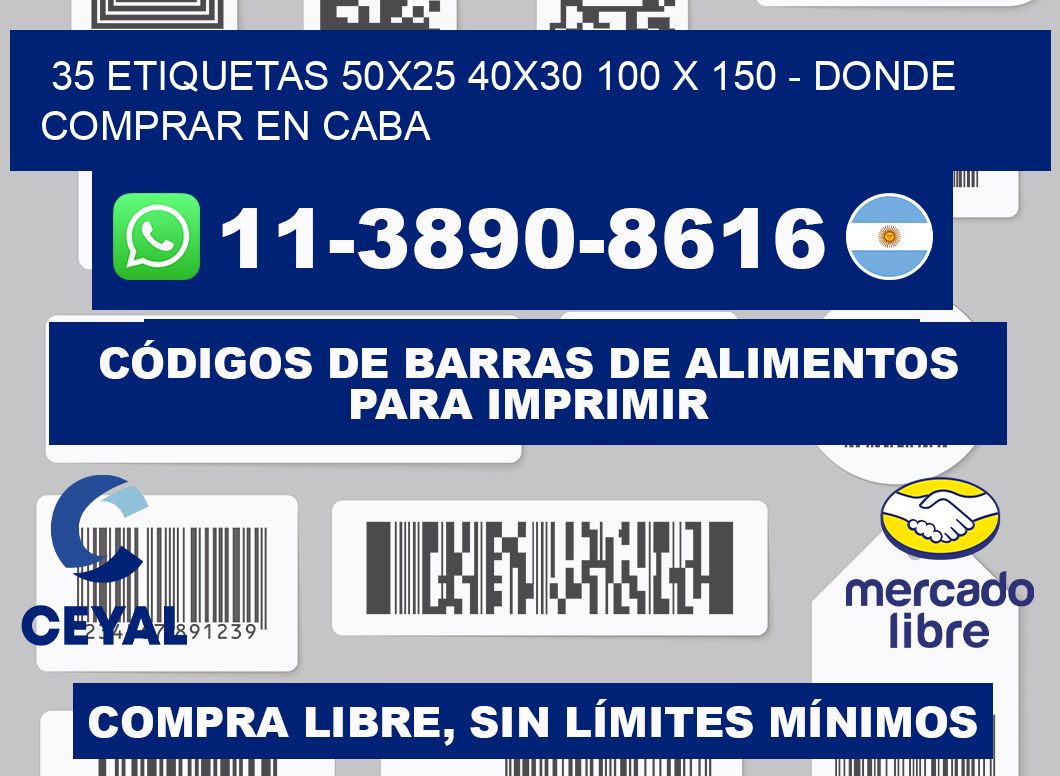 35 etiquetas 50x25 40x30 100 x 150 - Donde Comprar en Caba
