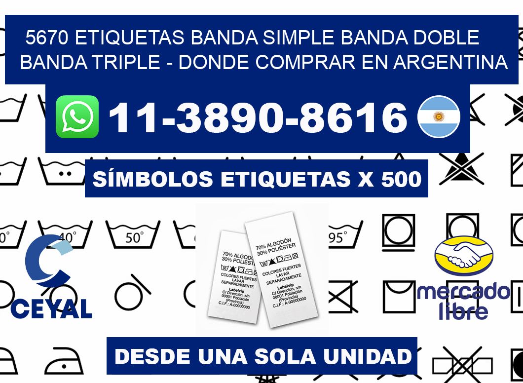 5670 etiquetas banda simple banda doble banda triple - Donde Comprar en Argentina