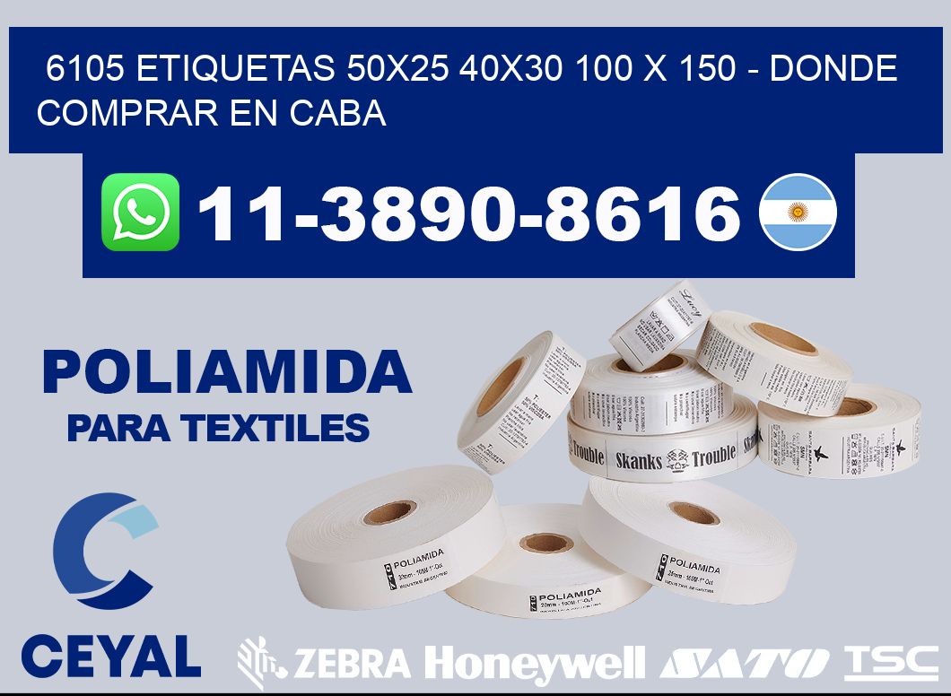 6105 etiquetas 50x25 40x30 100 x 150 - Donde Comprar en Caba