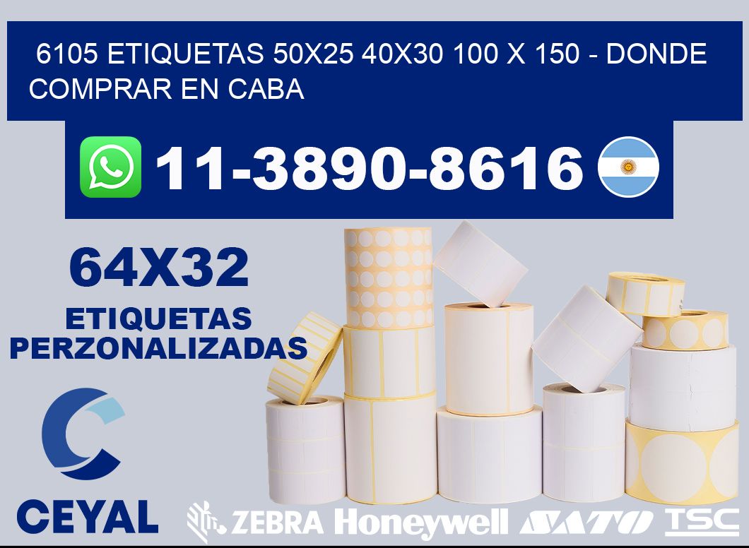 6105 etiquetas 50x25 40x30 100 x 150 - Donde Comprar en Caba