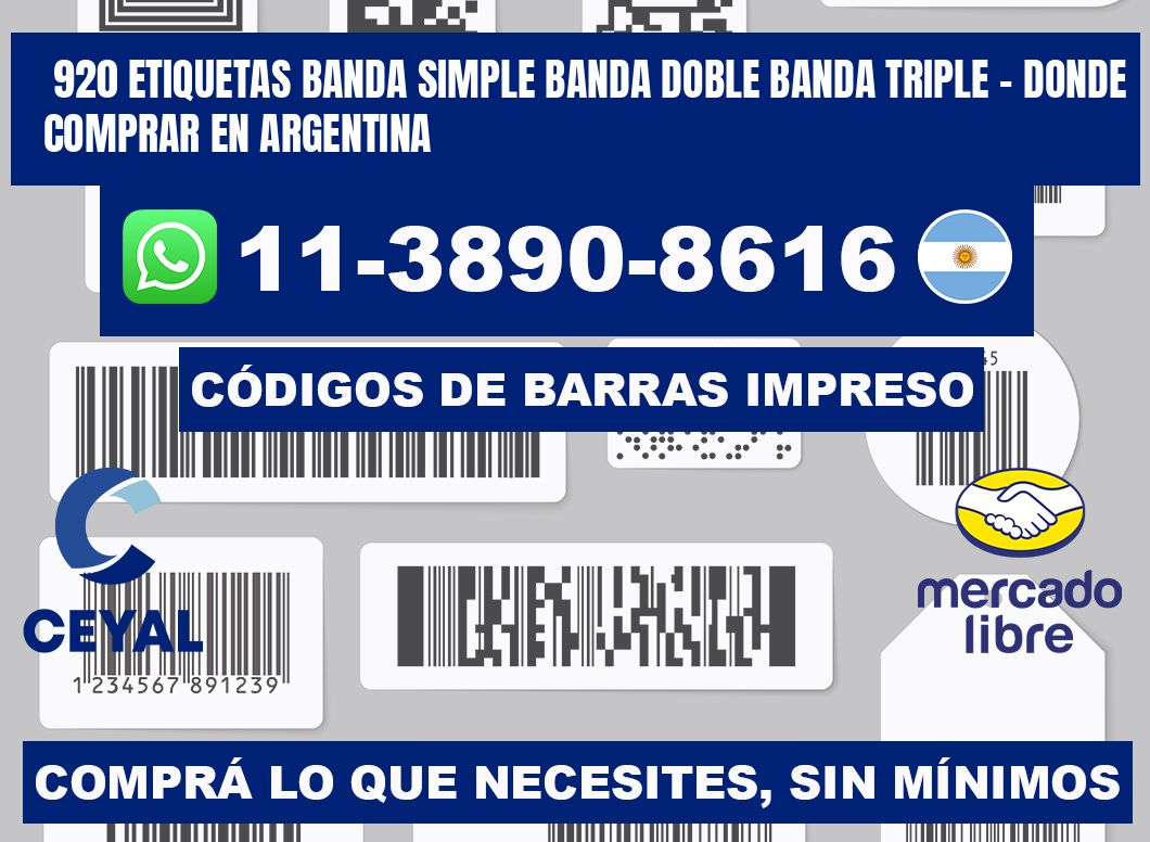 920 etiquetas banda simple banda doble banda triple - Donde Comprar en Argentina