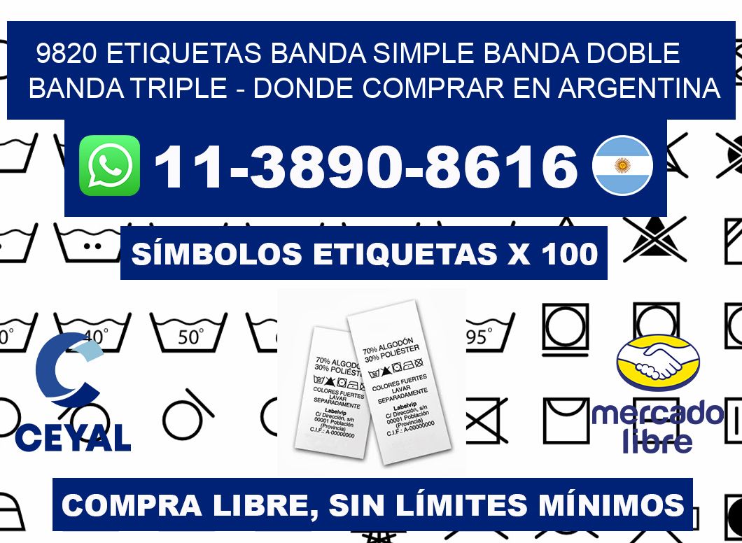 9820 etiquetas banda simple banda doble banda triple - Donde Comprar en Argentina