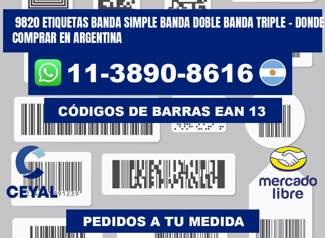9820 etiquetas banda simple banda doble banda triple - Donde Comprar en Argentina
