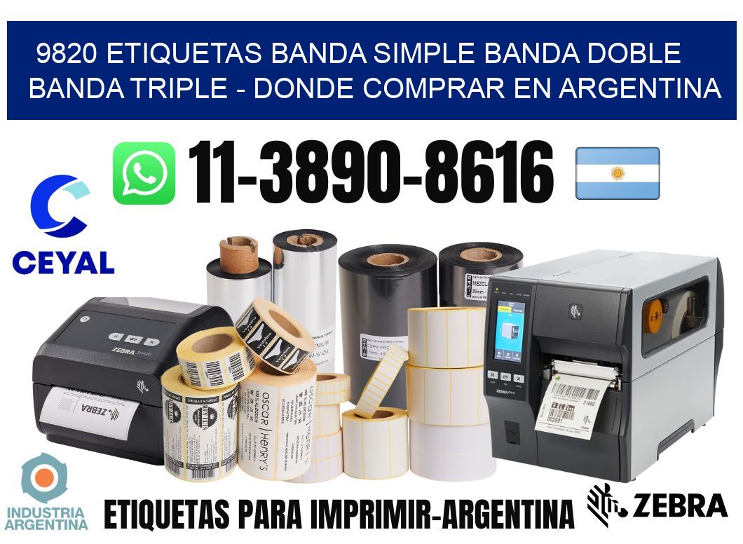 9820 etiquetas banda simple banda doble banda triple - Donde Comprar en Argentina