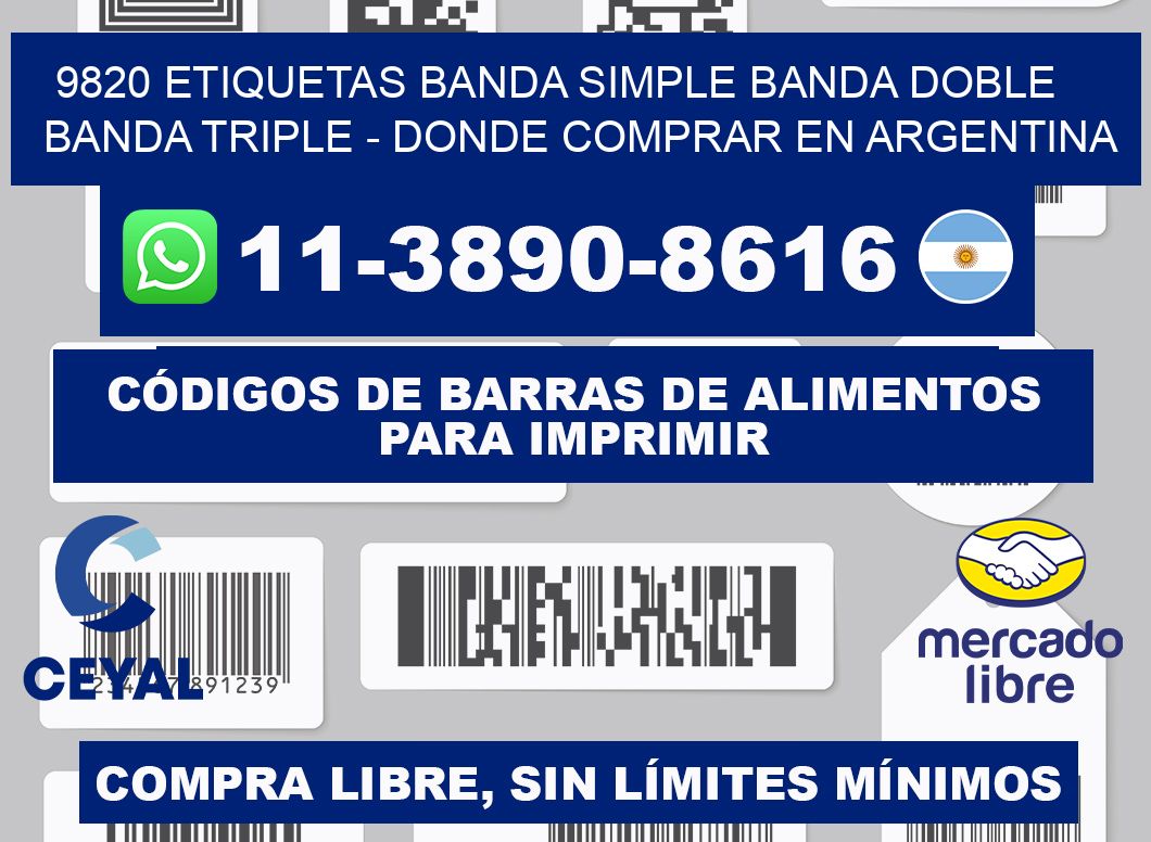 9820 etiquetas banda simple banda doble banda triple - Donde Comprar en Argentina