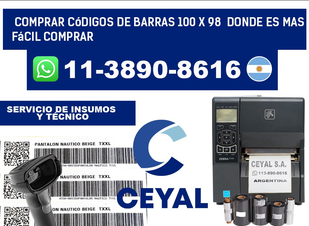 Comprar códigos de barras 100 x 98  Donde es mas fácil comprar
