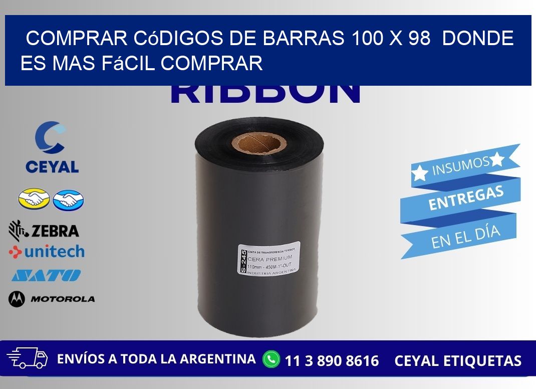 Comprar códigos de barras 100 x 98  Donde es mas fácil comprar