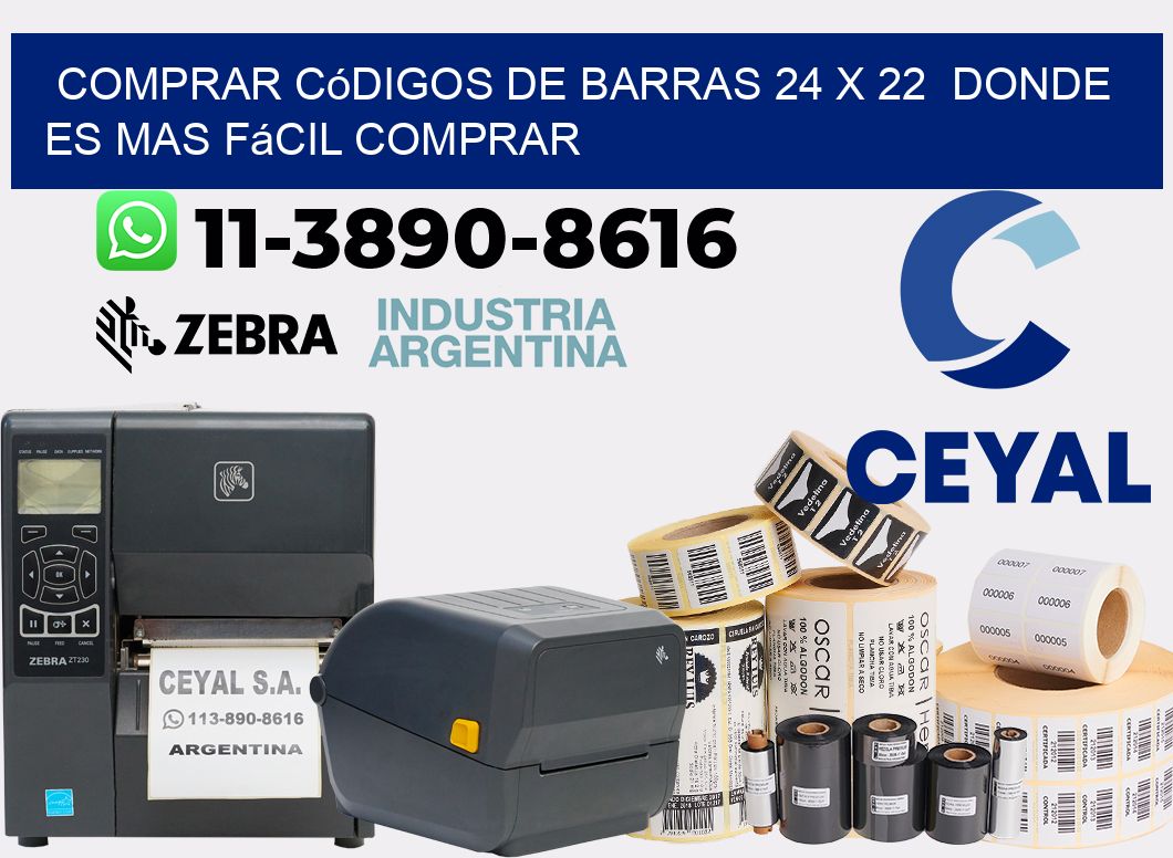 Comprar códigos de barras 24 x 22  Donde es mas fácil comprar
