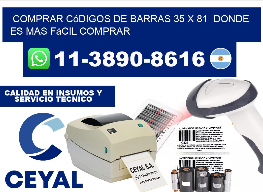 Comprar códigos de barras 35 x 81  Donde es mas fácil comprar
